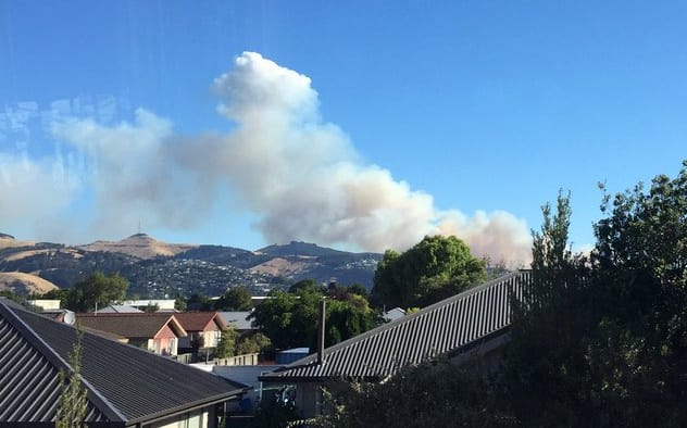 Crews are battling a fire on the Port Hills.