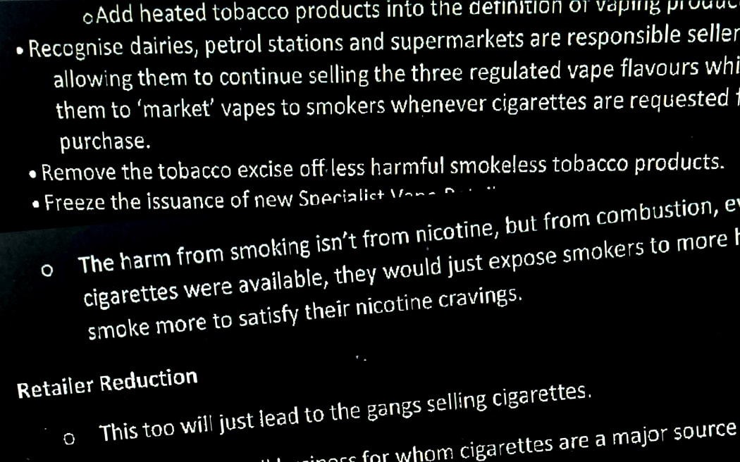 Screenshots of notes sent from the office of new Associate Health Minister and NZ First MP Casey Costello