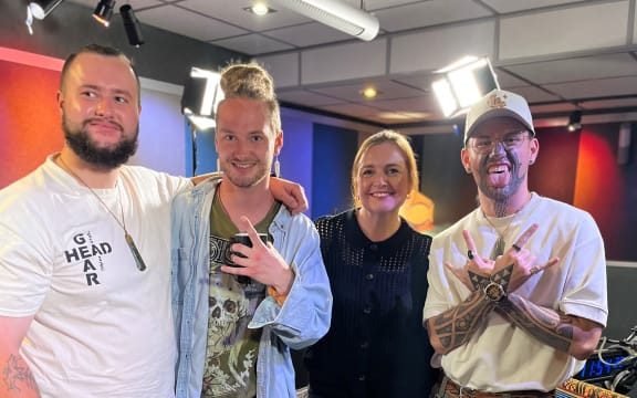 Alien Weaponry in studio with Charlotte Ryan