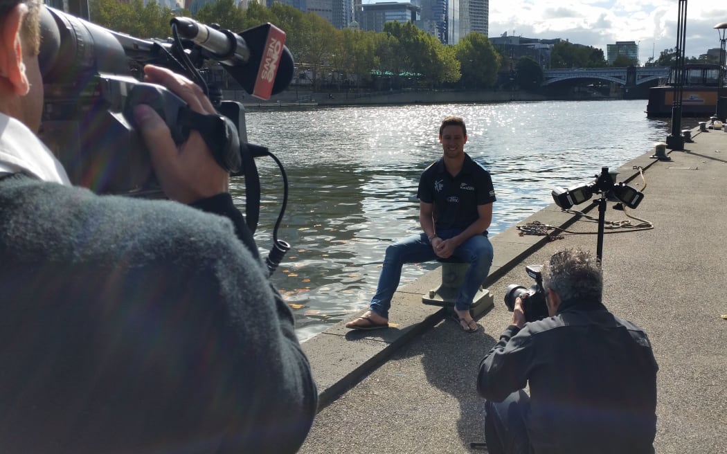 Matt Henry fronts the media in Melbourne