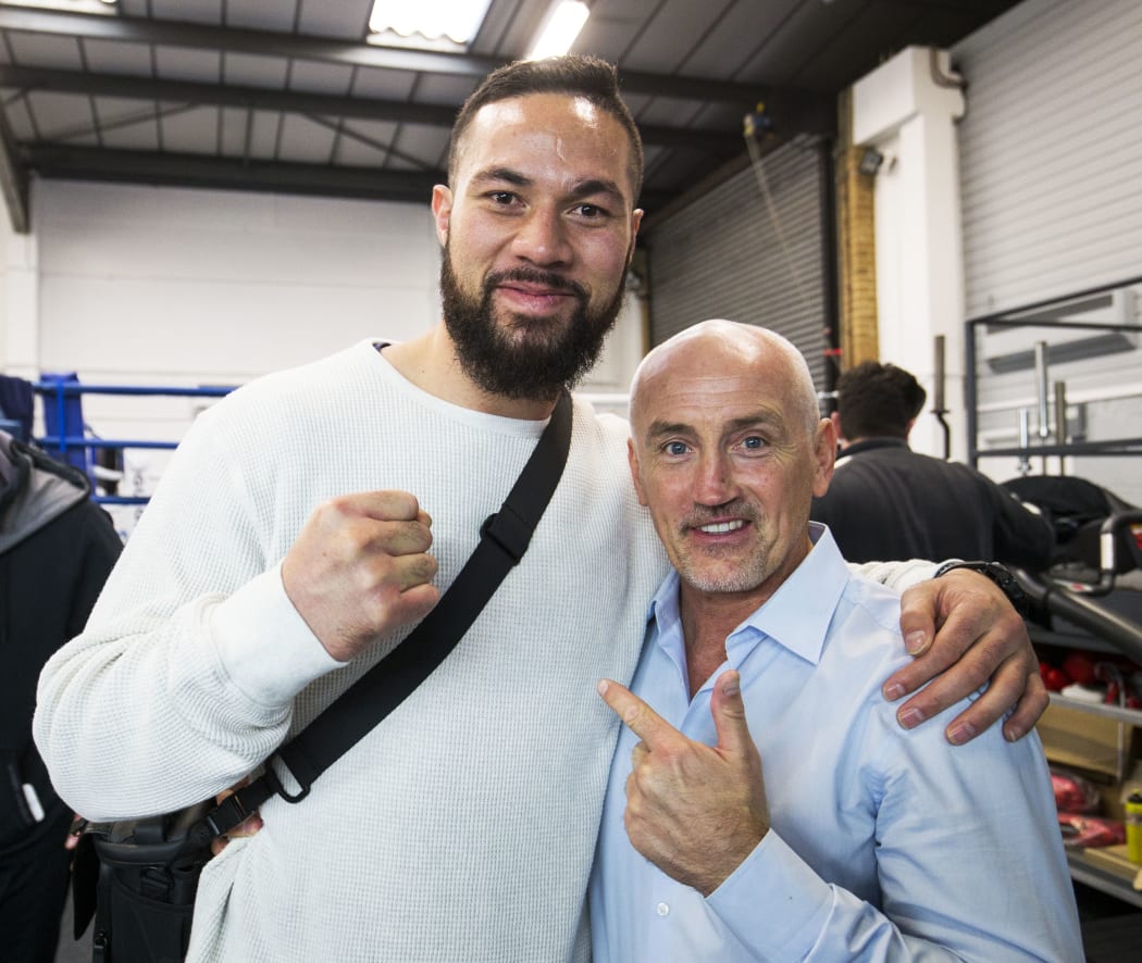 Joseph Parker with former featherweight champion Barry McGuigan