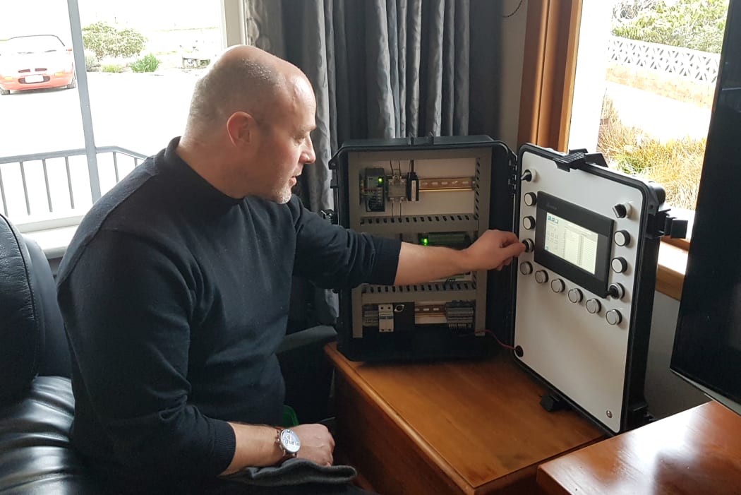 Richard Dean and the controller hub he has built.
