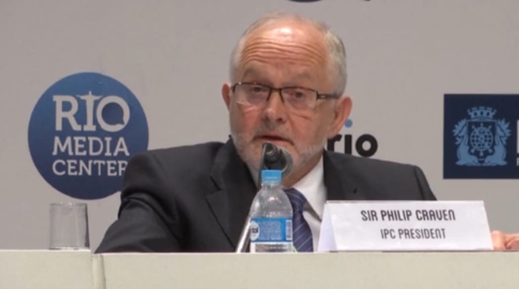 The IPC president announcing Russia's paralympians would be banned from Rio.