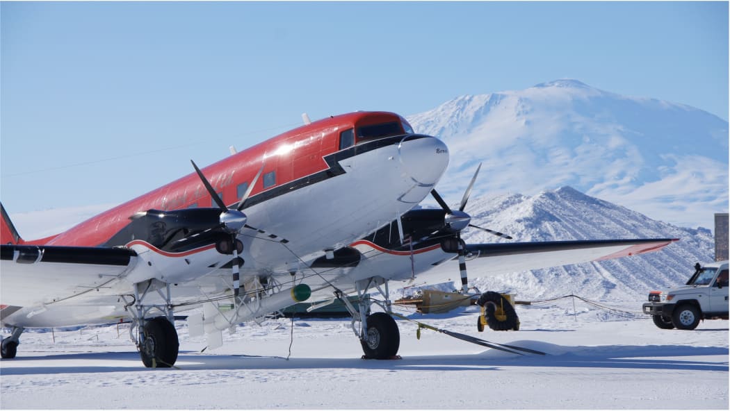 1943 Basler BT-67 aircraft with Rosie (green-nosed torpedo-shaped object)