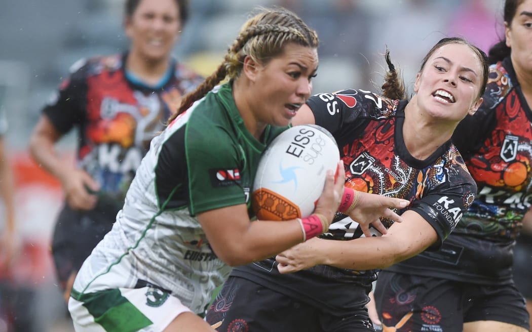 Kennedy Cherrington playing for the Maori All Stars against the Indigenous All Stars in Townsville in 2021.