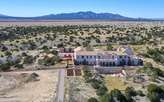 An aerial view of Jeffrey Epstein's Zorro Ranch outside of Santa Fe, New Mexico.