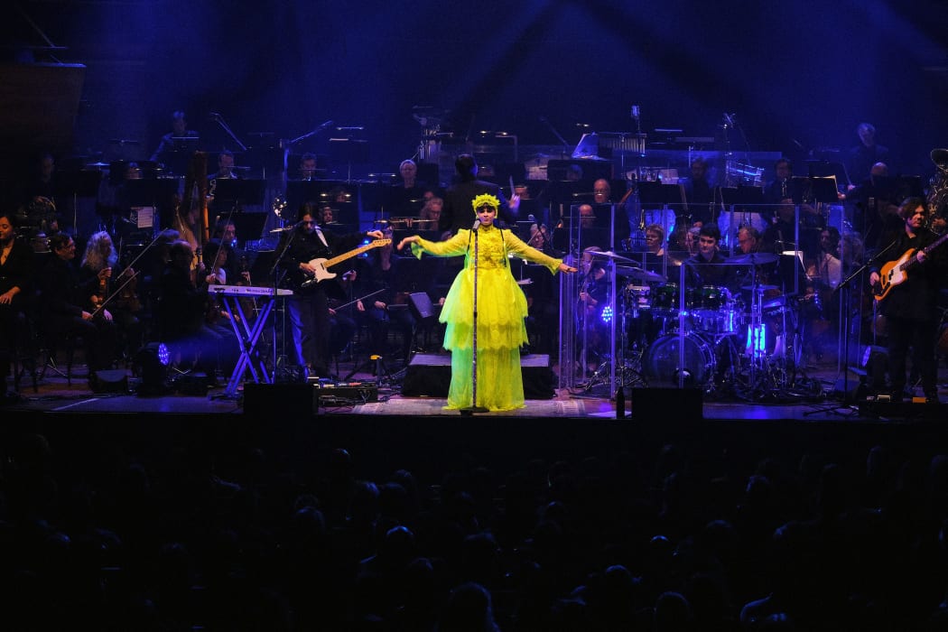 Benee and the New Zealand Symphony Orchestra performing live at the Micheal Fowler Centre, Wellington, New Zealand.