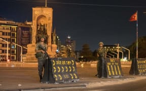 Troops at Taskim square in Istanbul, Turkey.