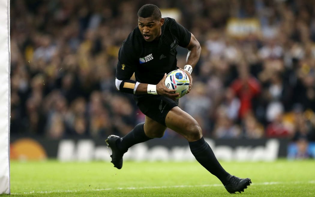 Waisake Nadolo scores the opening try of the game against Georgia with his first touch at the Rugby World Cup
