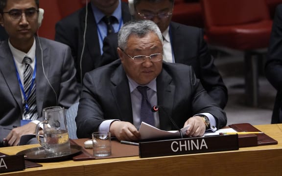 Ambassador Fu Cong of China speaks during the UN Security Council on the followoing agenda: Non-proliferation Letter dated 28 May 2025 from the President of the Security Council, acting in the absence of a Facilitator for the implementation of resolution 2231 (2015) addressed to the President of the Security Council (S/2025/335)
Nineteenth report of the Secretary-General on the implementation of Security Council resolution 2231 (2015) (S/2025/397) at the United Nations Headquarters on June 24, 2025 in New York City. (Photo by John Lamparski/NurPhoto) (Photo by John Lamparski / NurPhoto via AFP)