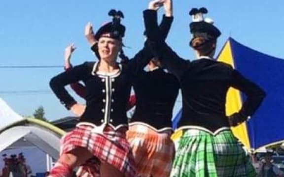 Black ferns sevens player Jorja Miller at a Highland Dancing competition.