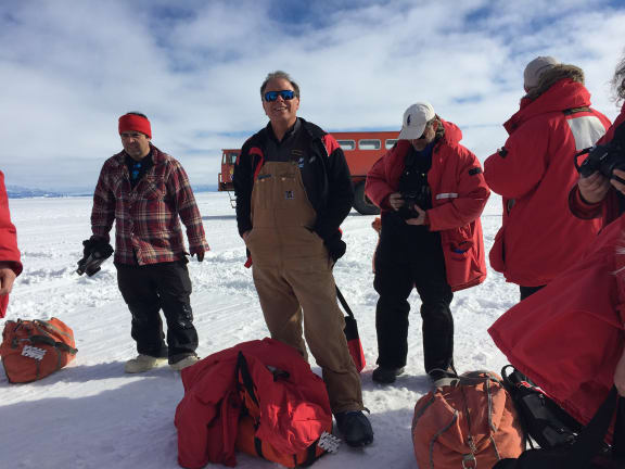 Ross Powell (middle) with Reed Scherer (holding camera) and WISSARD team members.