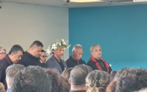 New CEO of Wellington rugby league (wearing an ei katu) mihi whakatau