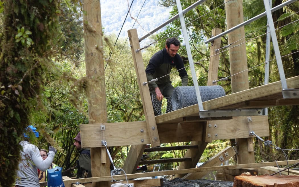 Logistics has been a massive challenge for the crews repairing Milford Track after floods caused damage in early 2020.