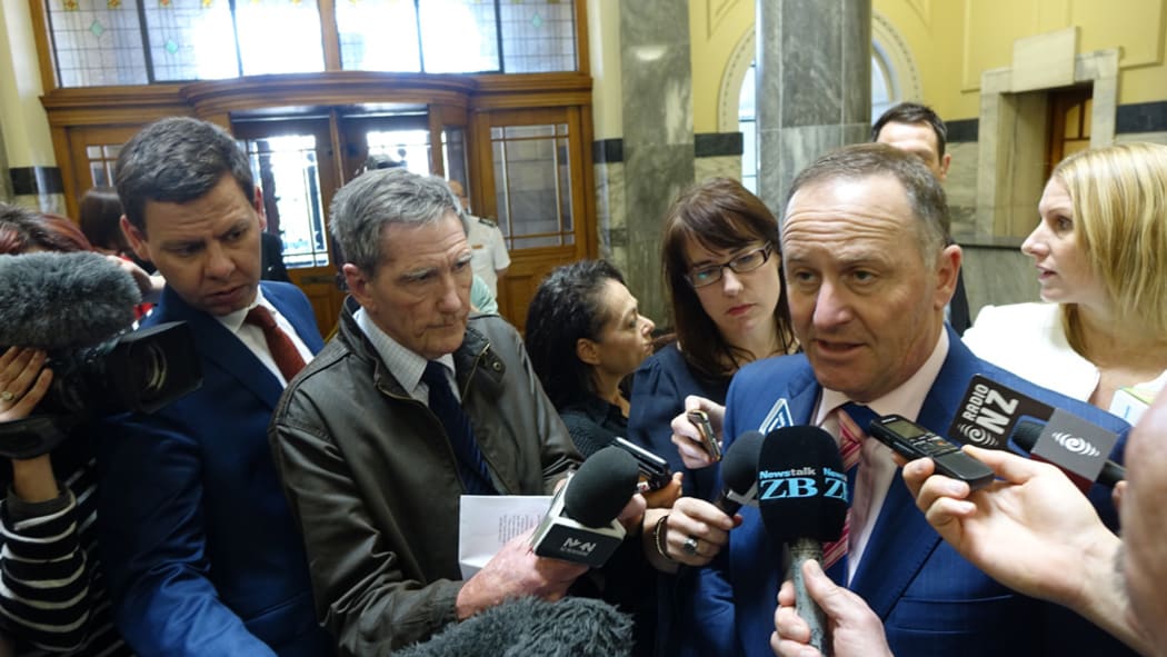 Press Gallery reporters in action at what's called 'the bridge' - doorstopping MPs and Ministers before they go into the House for Question Time.