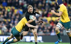 Owen Franks in action during the All Blacks win over the Wallabies 27 August.