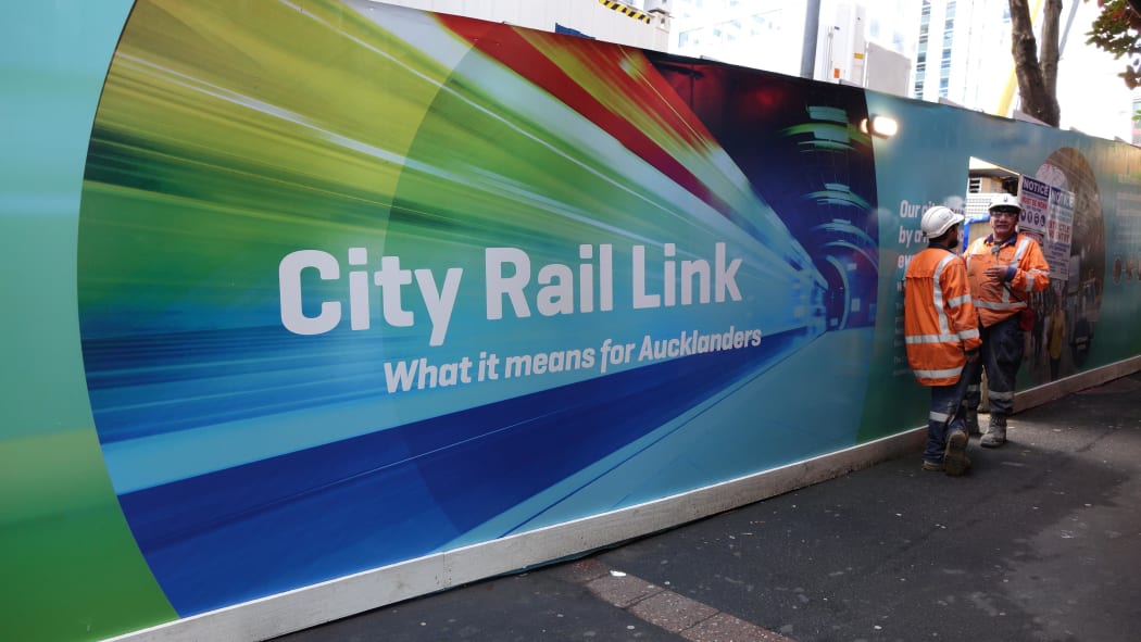 A sign on Victoria Street, Auckland, where work on the City Rail Link project is already under way.