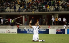 New Zealand's  Rory Fallon celebrates, 2016 OFC Nations Cup, Final, New Zealand v Papua New Guinea.