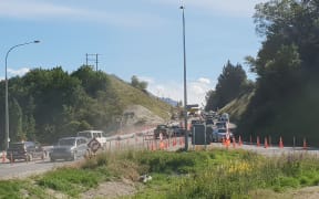 Road works on State Highway 6 near Queenstown. 13 December