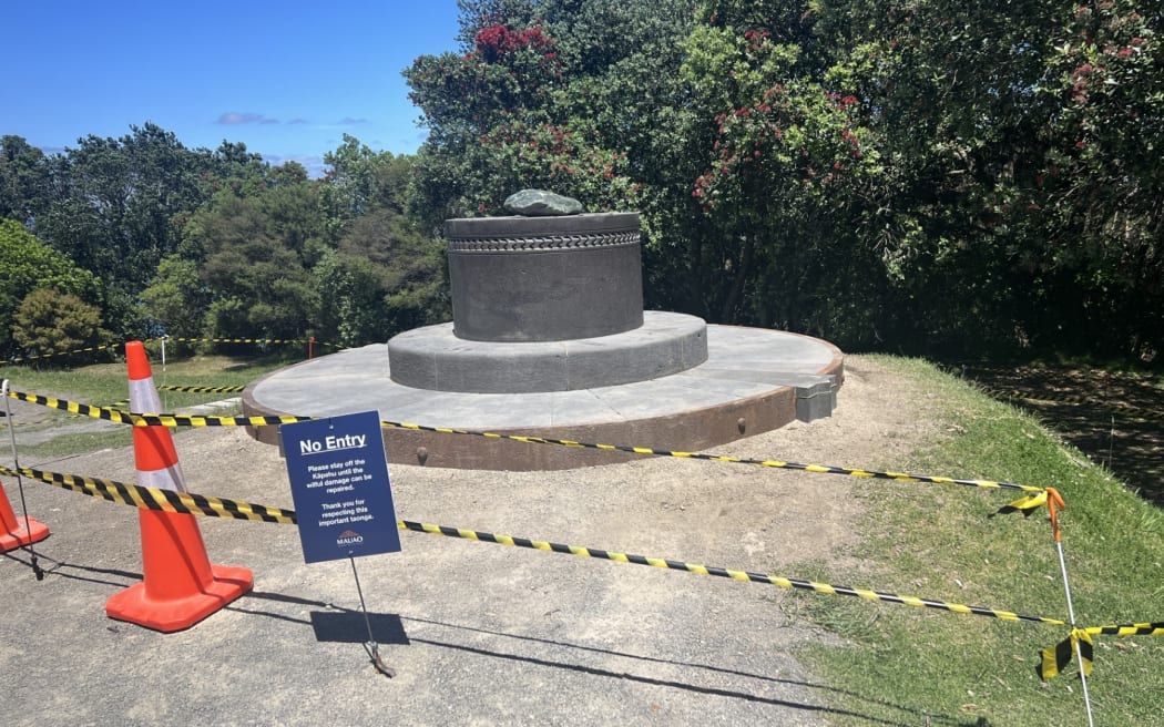 The cultural star compass or kāpehu was vandalised in an attack, with barriers erected to stop the public from getting to close.
