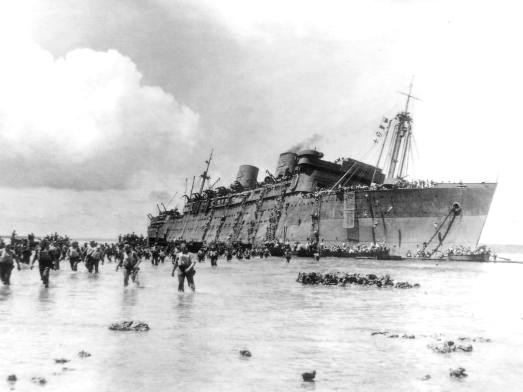 SS President Coolidge US Navy Warship. Sunk during World War II on the 26th of October 1942 in Santo Vanuatu. More than 5300 troops managed to evacuate but two men lost their lives.