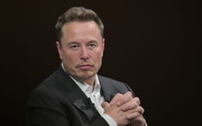 SpaceX, Twitter and electric car maker Tesla CEO Elon Musk looks on as he speaks during his visit at the Vivatech technology startups and innovation fair at the Porte de Versailles exhibition center in Paris, on June 16, 2023. (Photo by Alain JOCARD / AFP)