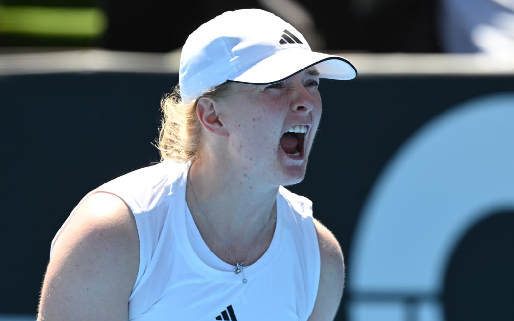 Great Britain’s Francesca Jones during her singles match at the 2026 ASB Classic Women’s Tennis Tournament at Manuka Doctor Arena, Auckland, New Zealand.