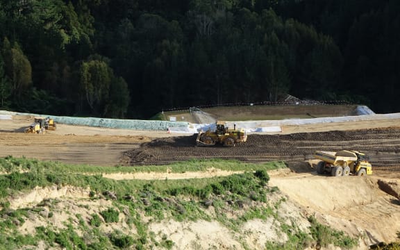Construction at the Transmission Gully site.