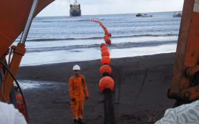 Submarine cable coming ashore in Samoa
