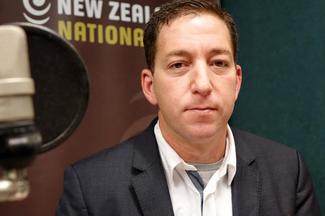 Glenn Greenwald in Radio New Zealand's Auckland studio.