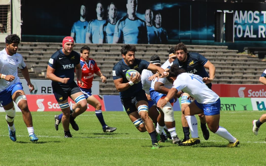 The Argentinians - pictured here against Samoa A - were in a class of their own.