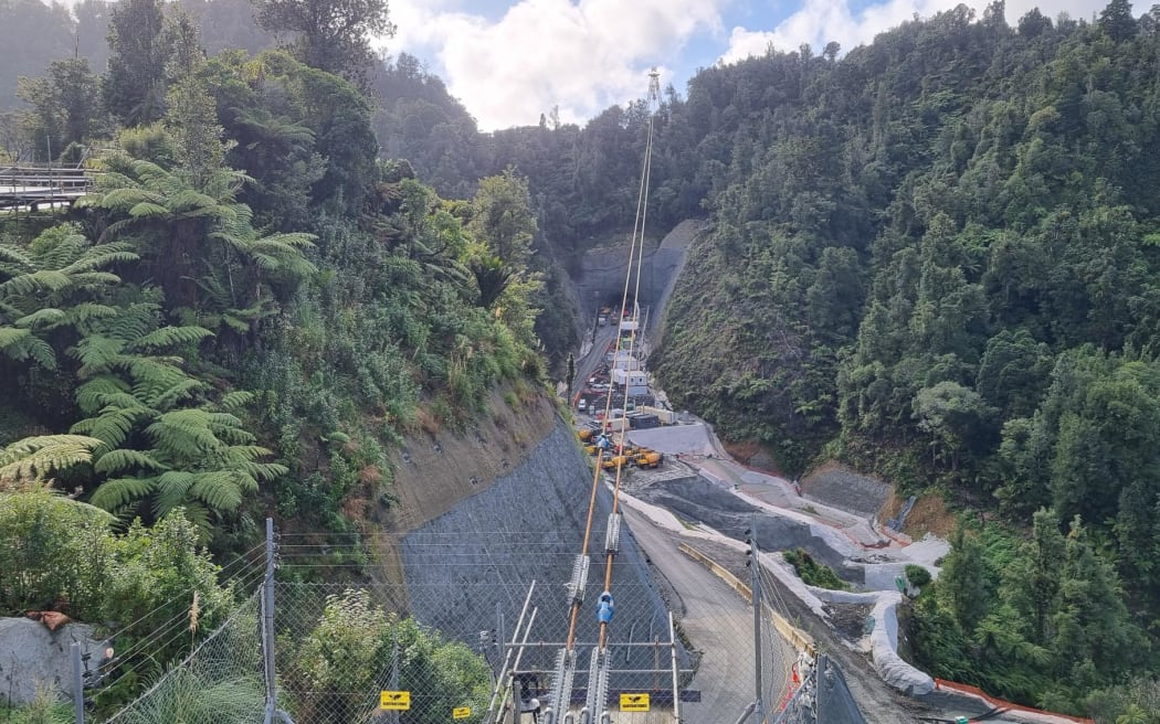 The view from a service road down to the tunnel head.