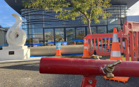 Emergency water supplies at Carterton Events Centre.