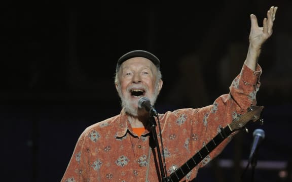 Pete Seeger at a New York concert marking his 90th birthday in 2009.