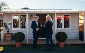 Construction and building Minister Chris Penk at the Auckland Home Show, where he talked about granny flat legislation.