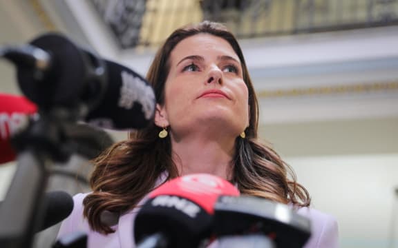 National Party finance spokesperson Nicola Willis speaks to media about GDP and the economy.