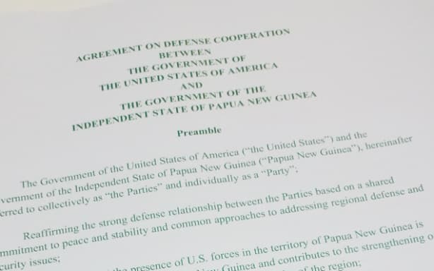 PNG security pact leak - draft copy of an agreement