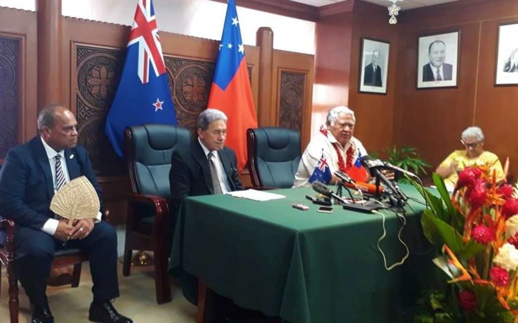 New Zealand's Foreign Affairs Minister, Winston Peters, during his visit to Samoa.