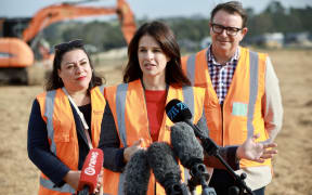 Erica Stanford at site of new Massey school in Auckland