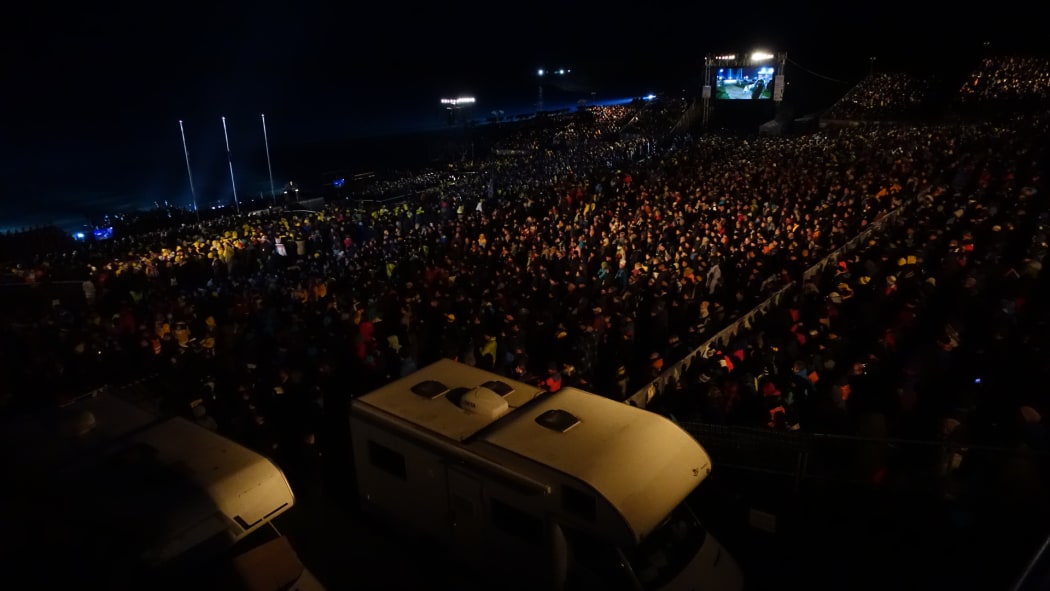 An image from the top of the broadcast tower during the services.