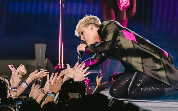 Pink performing in Perth