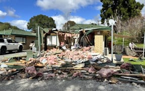 The home of a Whangārei man in his 80s was destroyed when an allegedly stolen car landed on its roof.