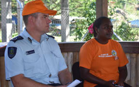 Commissioner Matthew Varley and Minister of Women, Youth, Children and Family Affairs Lanelle Tanangada.