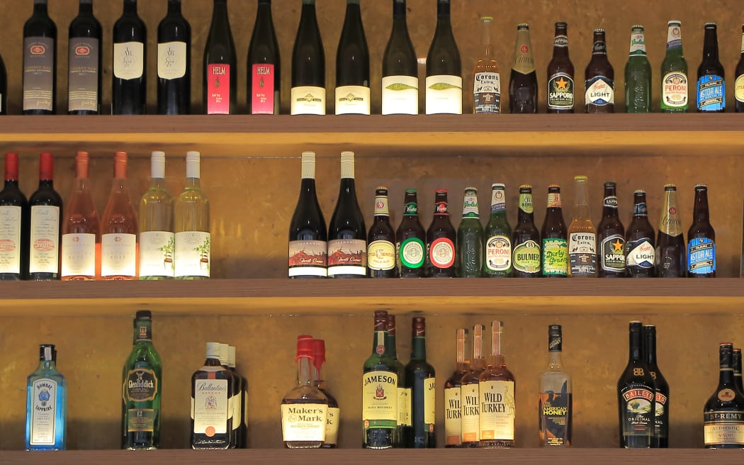 Melbourne Australia - april 26, 2014 bottle display at a bar