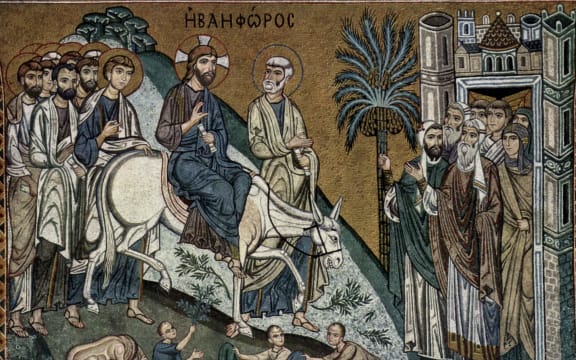 Entry of Christ into Jerusalem, by Meister der Palastkapelle (Palermo c.1150)