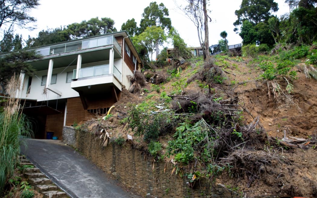 Rob Gaston's yellow-stickered Titirangi home.