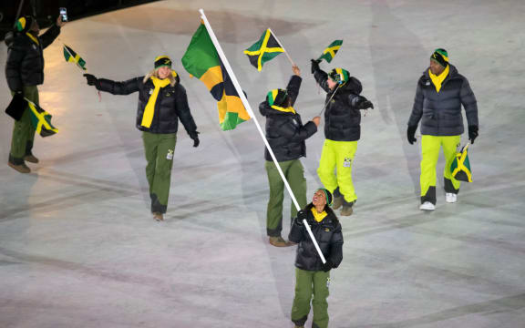 Jamaican team at the 2018 Winter Olympics.