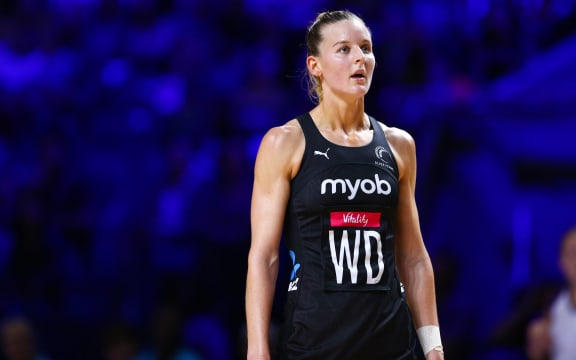 Katrina Rore in the 2019 Netball World Cup final in Liverpool.