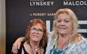 Anna Osborne and Sonya Rockhouse at the Pike River film premiere in Greymouth.