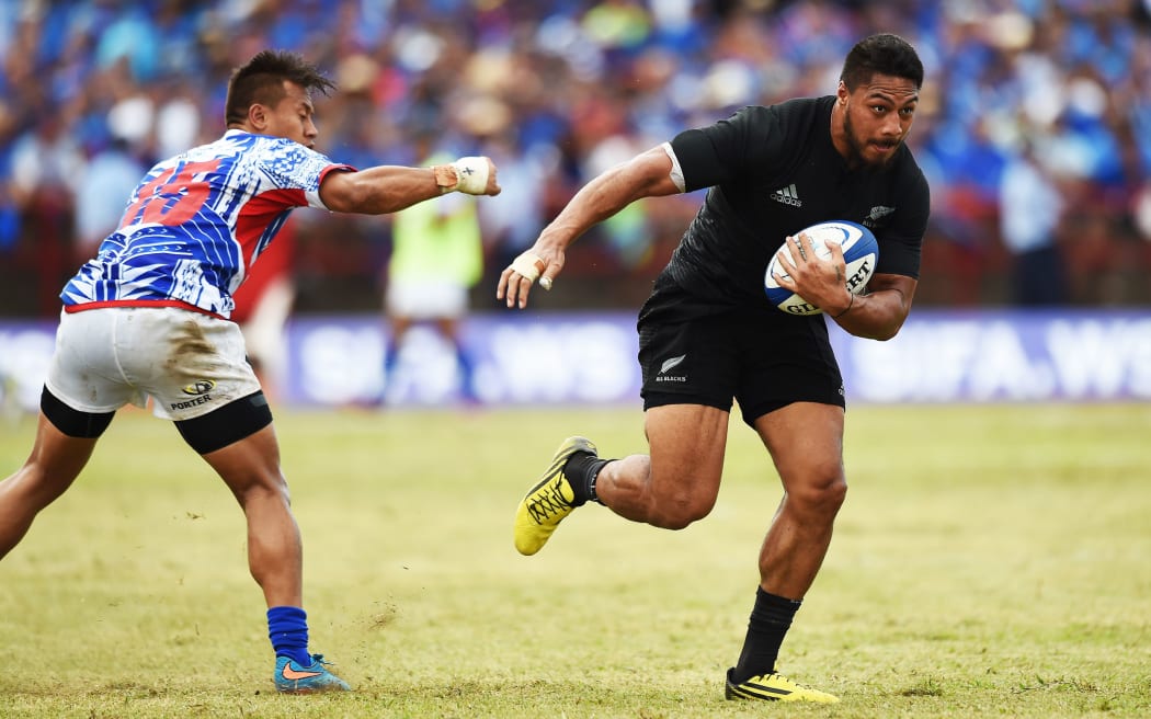 All Blacks wing George Moala in action against Manu Samoa
